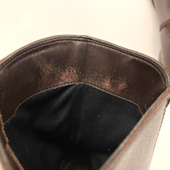 Talbots Ankle Boots Brown Leather Side Zip Womens 8.5 B Brazil Buckle Strap - Picture 11 of 11